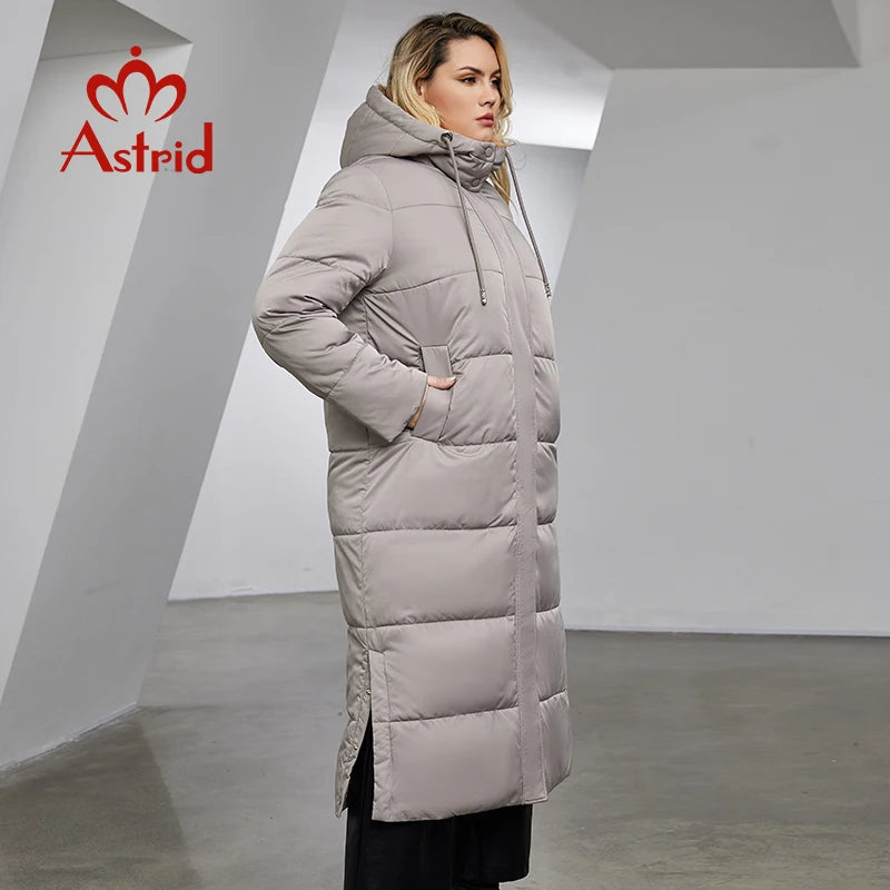 Astrid Winter Jacket Women 2023 Casual Plus Size Coat Long Warm Fashion Stitching Oversize Hooded Women's Parka Female Clothing