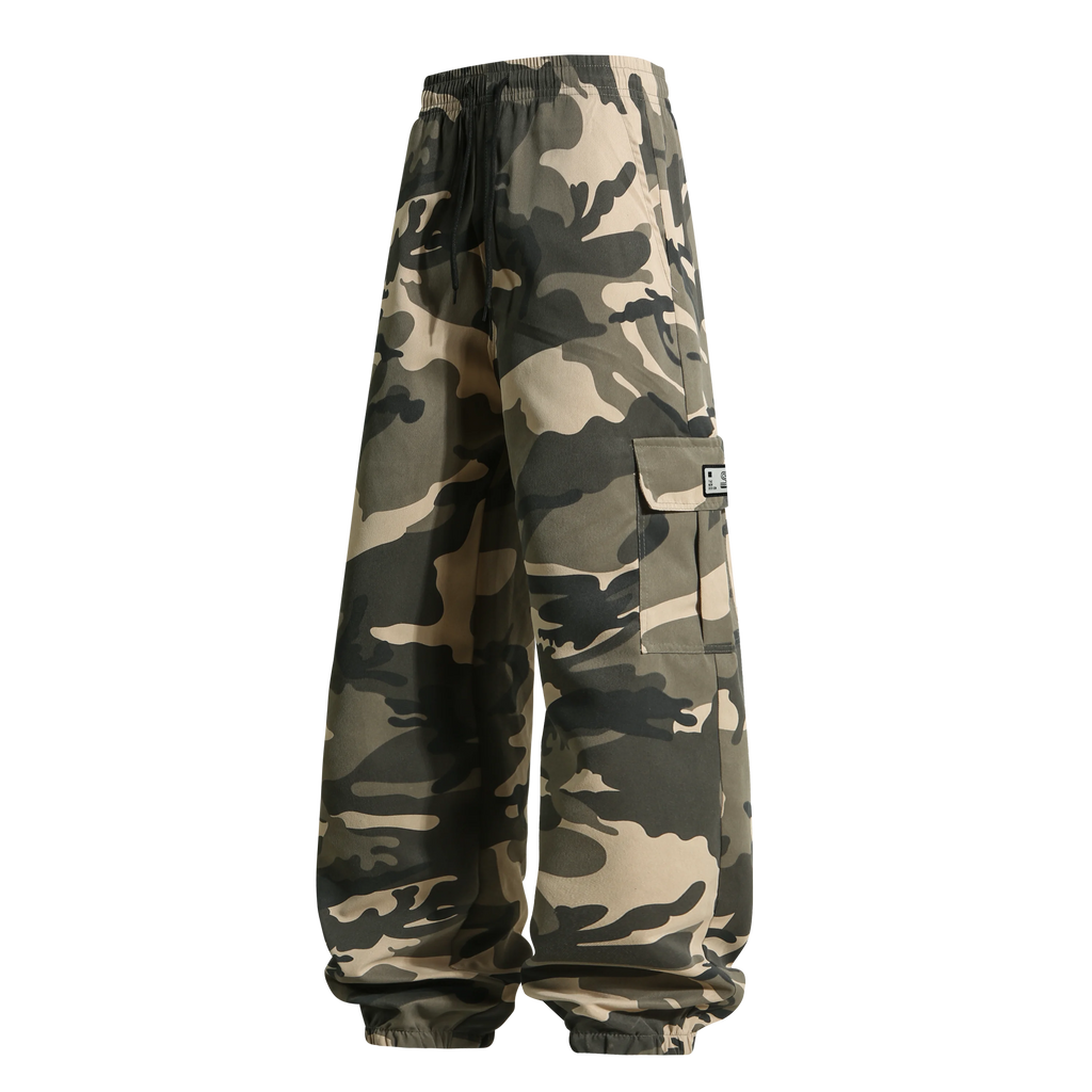Men'S Camo Jogger Pants Military Cargo Pants Leg-Bound Tapered Casual Camouflage Pants