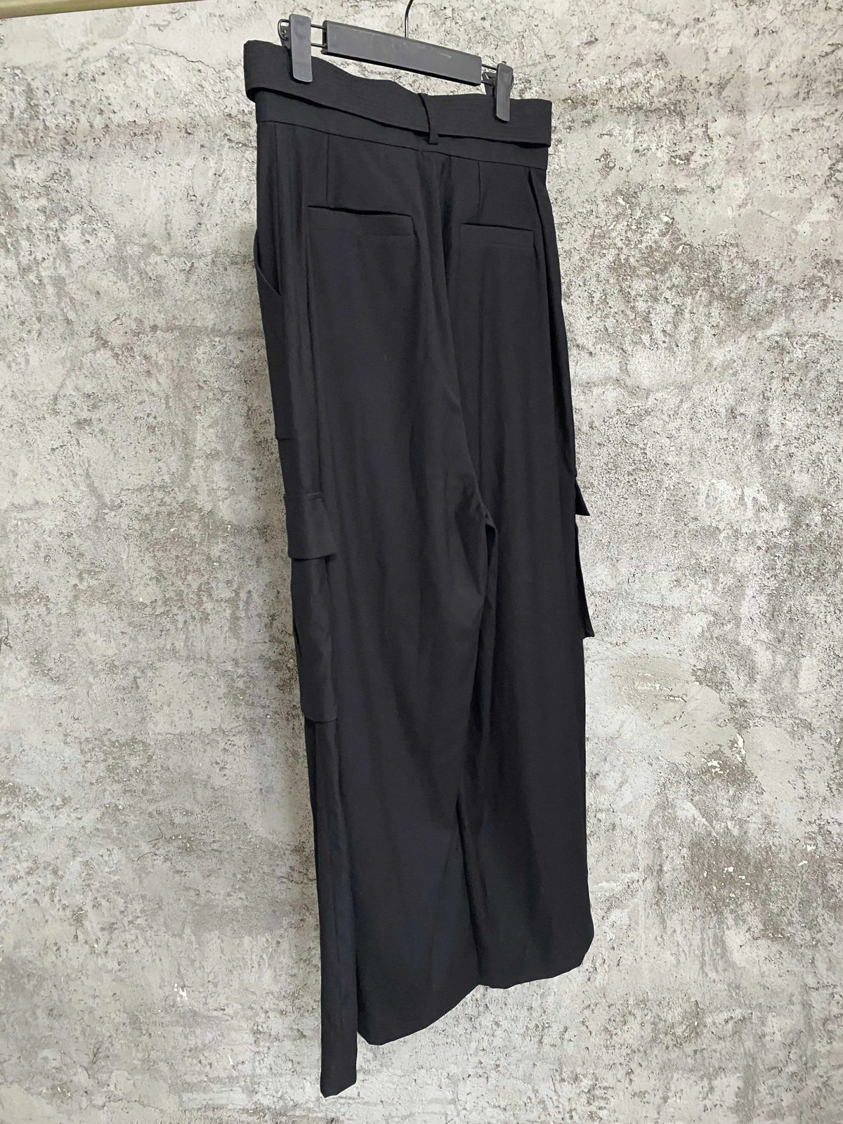 TOP-YAMAMOTO workwear floor-length pants with large pockets, Japanese niche design sense, wide-leg straight leg, casual long