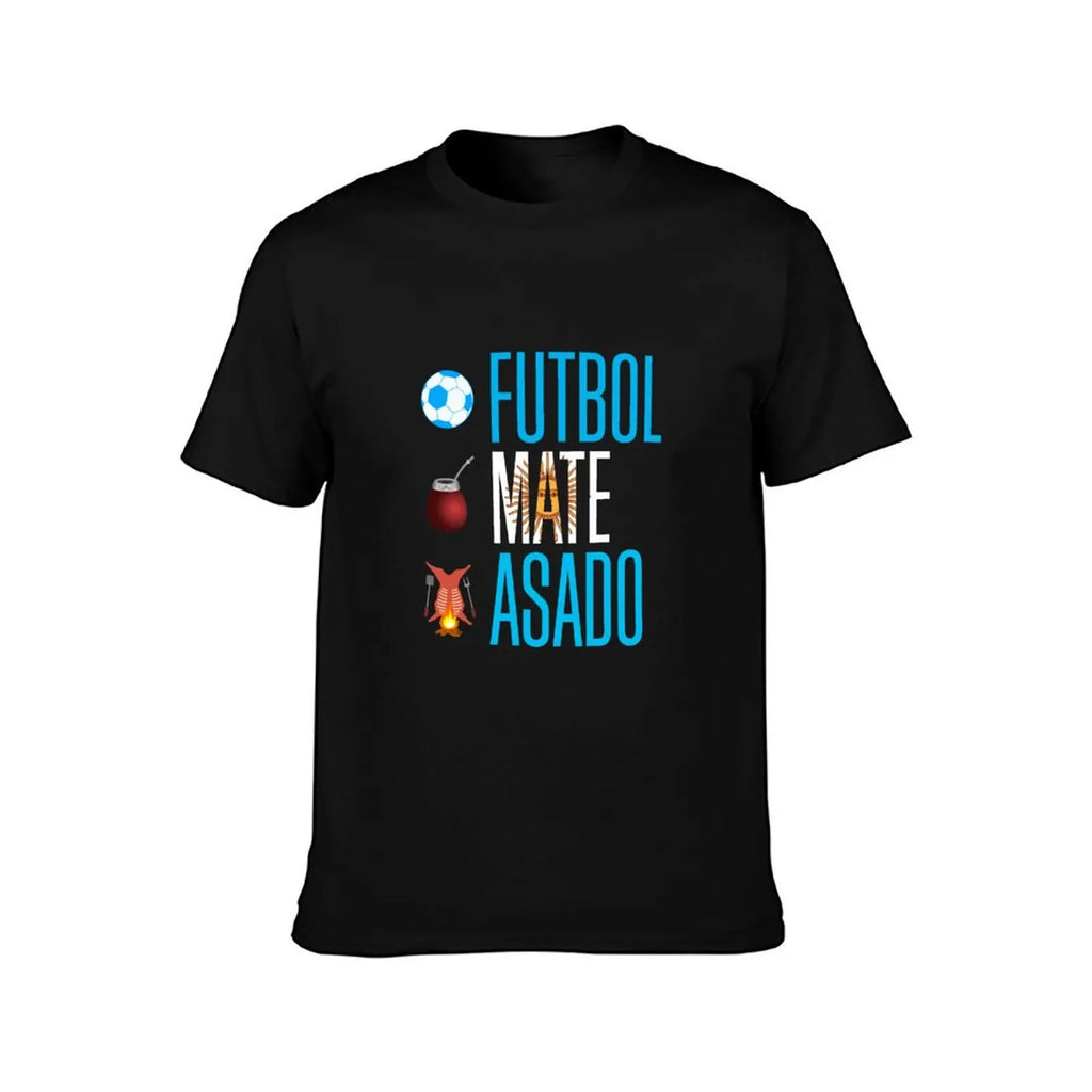 Soccer, Mate and Asado T-Shirt summer top Blouse big and tall t shirts for men