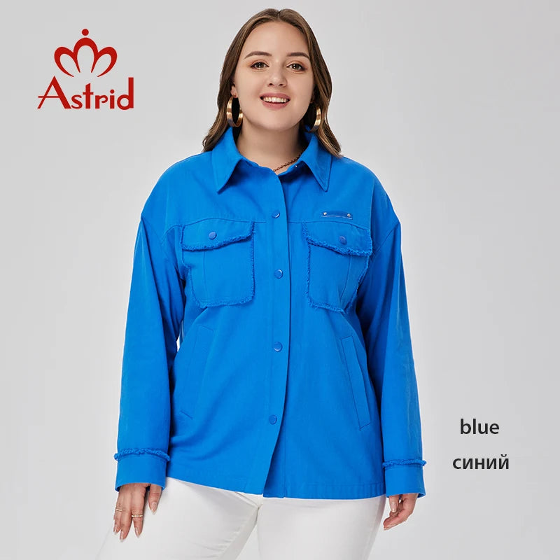 Astrid Women's shirt and blouses fashion Casual Coat Women Clothes Plus Size Spring 2023 New In Outerwear Cowboy Jacket female