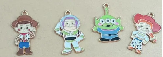 10pcs Cartoon Charm for Jewelry Making Enamel Necklace Keychain Phone Pendant Diy Accessories Alloy Metal Gold ﻿