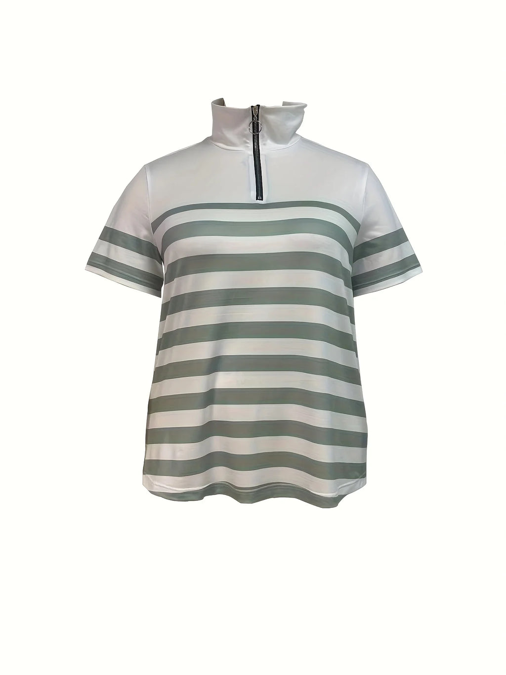 2025 Plus Size New Round Neck Striped T-Shirts For Women In Europe And America For Spring And Summer