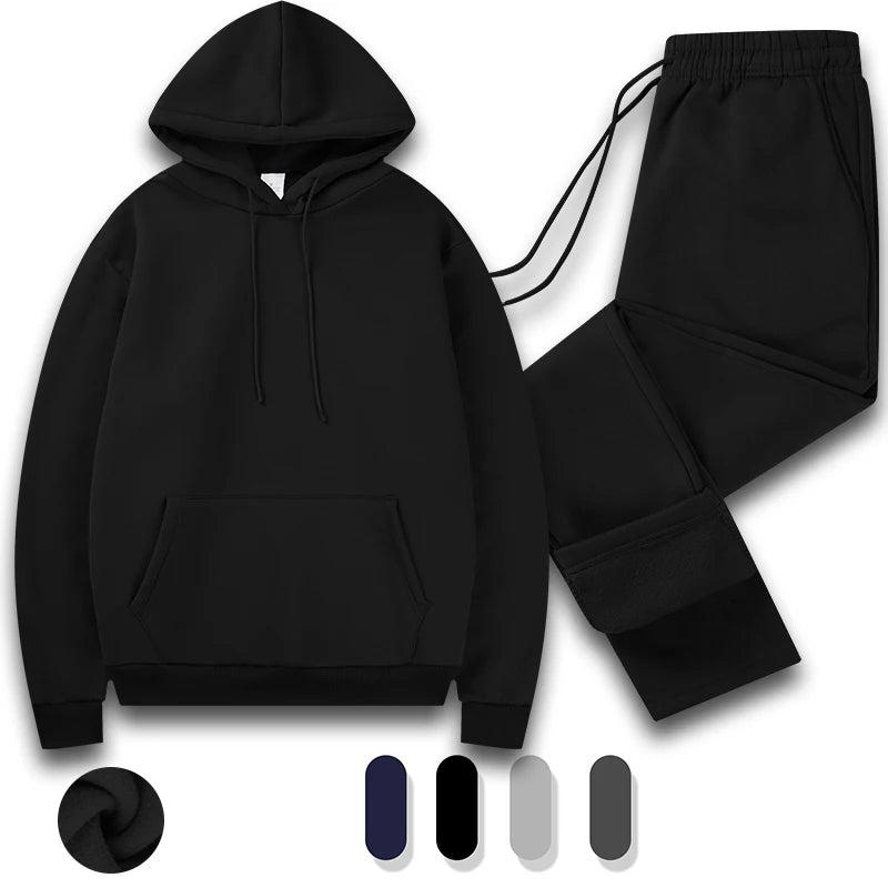 Tracksuit Men 2 Piece Set Big and Tall Long Sleeve Hooded Activewear Suits Gym Workout Training Stretchy Outfits