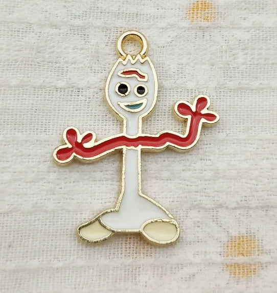 10 pcs Cartoon Charm Pendants Enamel Craft, Perfect for DIY Earrings, Bracelets, Neck Handmade Craft Supplie