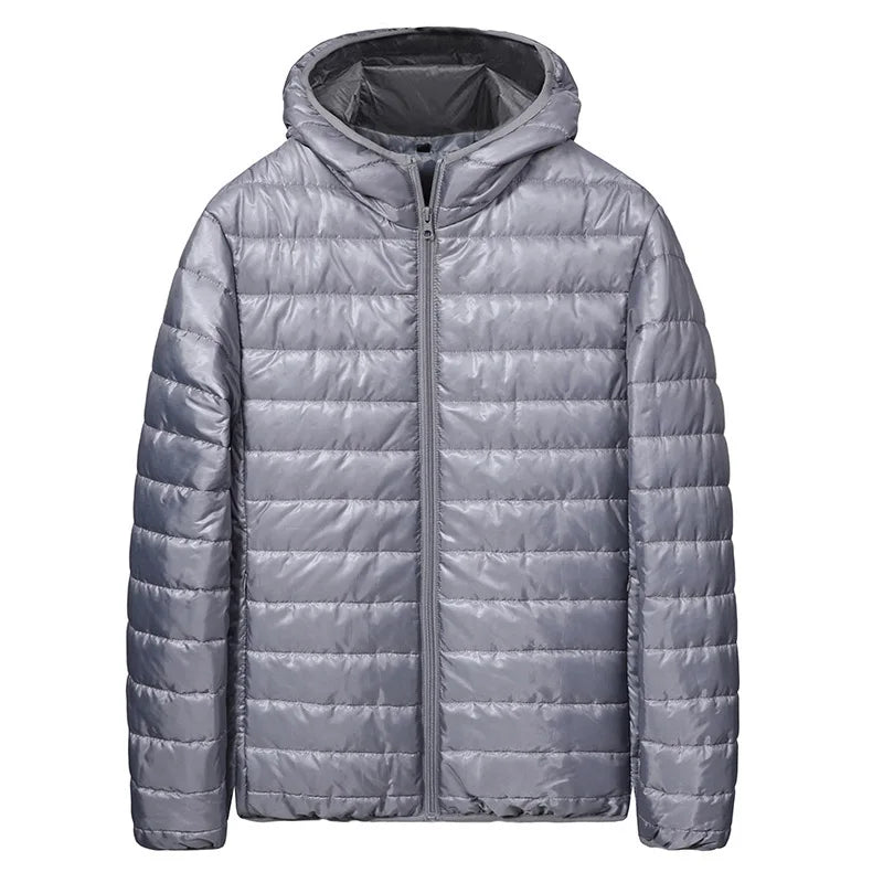 Men's Short Lightweight down Cotton Jacket Autumn Winter New Style Bread Style Coat Polyester Fiber Zipper Closure Hooded Sol...