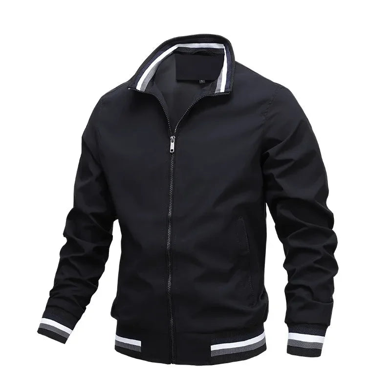 Men's Jackets Autumn and Winter Stand Collar Casual Zipper Jacket Outdoor Sports Coat Windbreaker Jacket Men Bomber Oversized