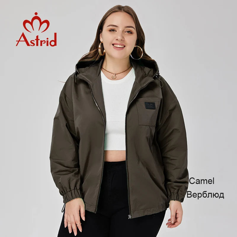 Astrid Women's Spring Jacket 2023 Casual Coat Women Clothes Hooded Bright Short Female Clothing New In Outerwears Plus Size