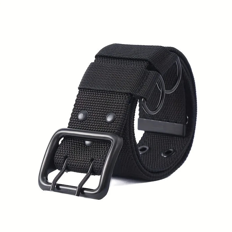 New Wide Double - Layer Canvas Tactical Belt for Men | Outdoor & Casual | All - Size Available | Heavy - Duty for Big and Tall