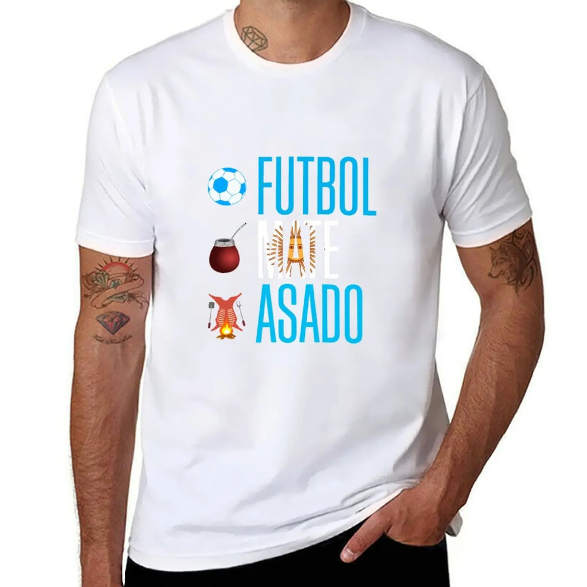 Soccer, Mate and Asado T-Shirt summer top Blouse big and tall t shirts for men