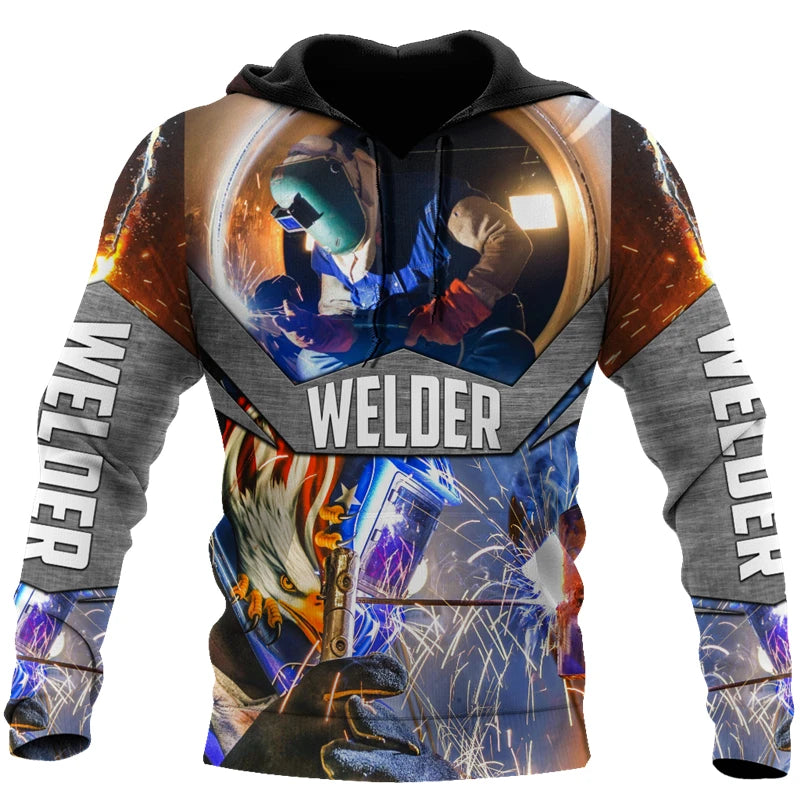 Men's Hoodie Electric welder Pattern Women Sweatshirts 3D Print Fashion Autumn Harajuku Unisex Casual Tracksuit