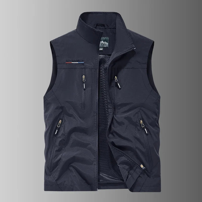 New autumn-winter fashion hooded jacket,men's outdoor stand-up collar functional multi-pocket waterproof and quick-drying jacket