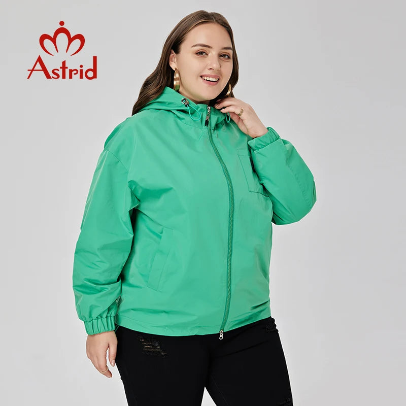 Astrid Women's Spring Jacket 2023 Casual Coat Women Clothes Hooded Bright Short Female Clothing New In Outerwears Plus Size