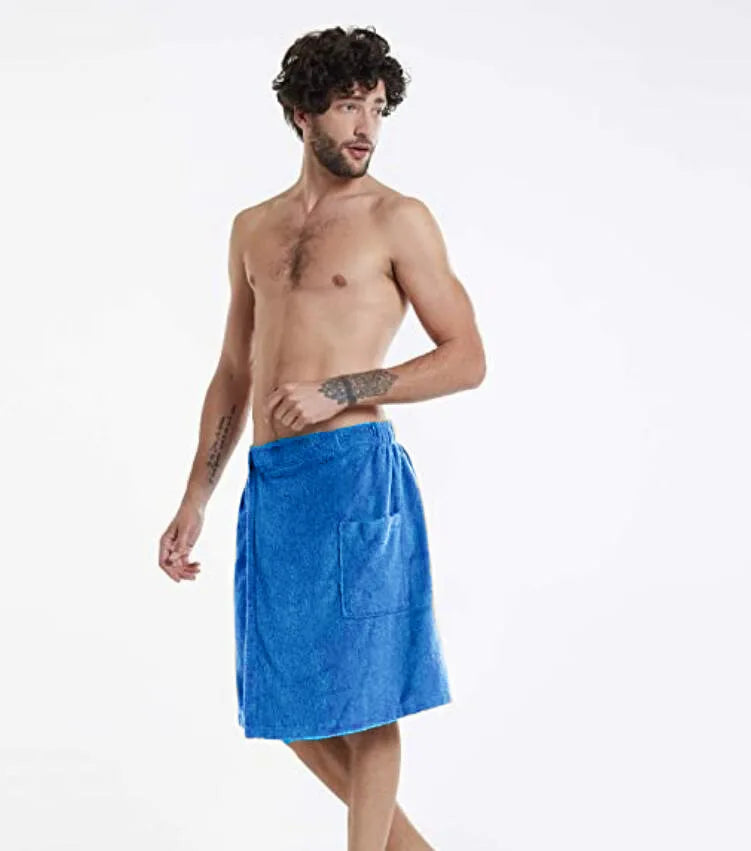Men's Coral Velvet Bathrobe Solid Color Bath Towel With Velcro Soft And Comfortable Fabric Fit Household And Outings Wear Pyjama
