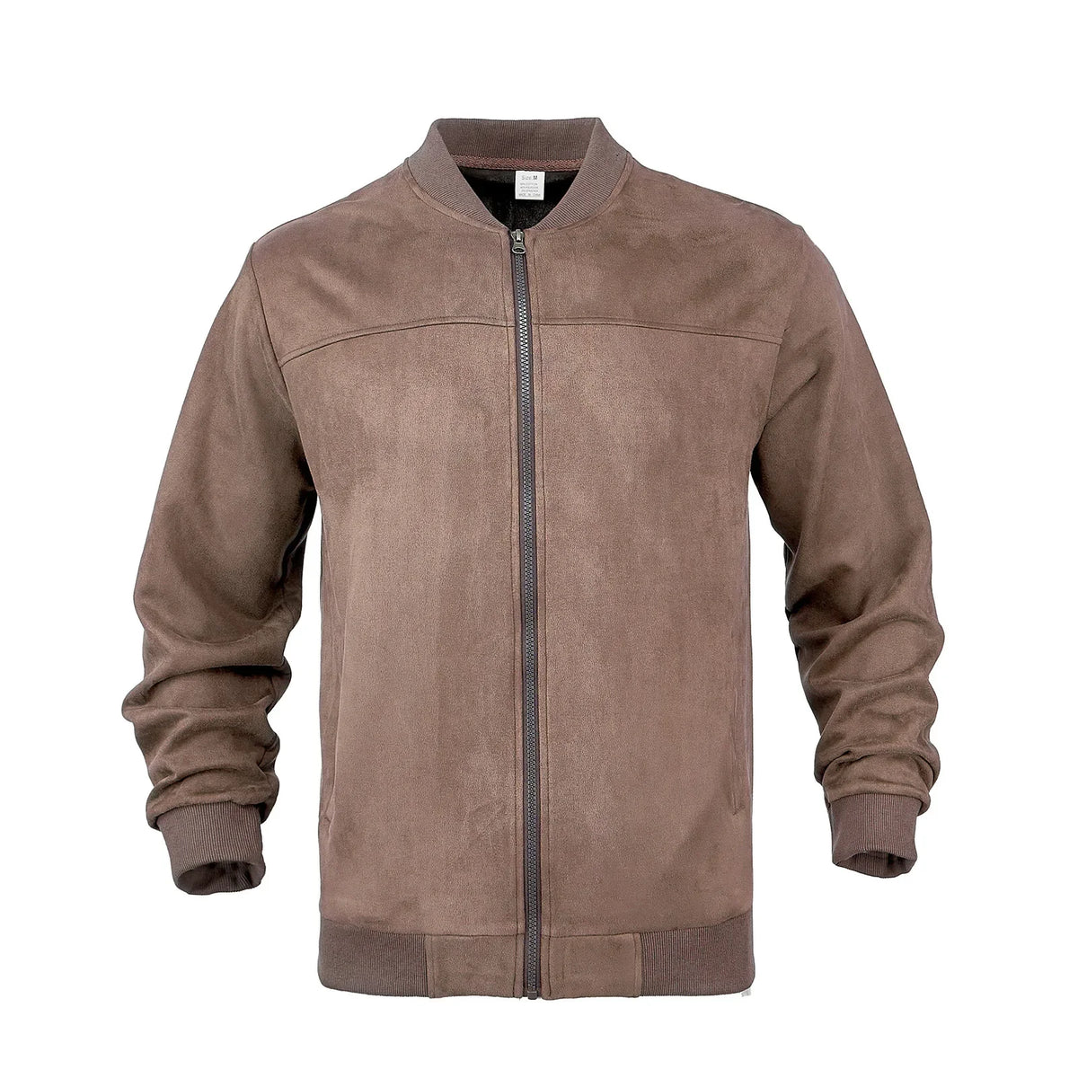 American Style Men's Suede Jacket Zipper Long Sleeve Casual Outerwear Spring Autumn Fashionable Open Cardigan Coat