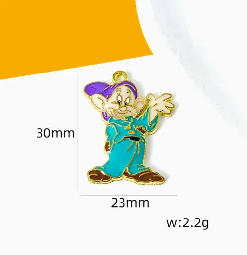 10 pcs Cartoon Charm Pendants Enamel Craft, Perfect for DIY Earrings, Bracelets, Neck