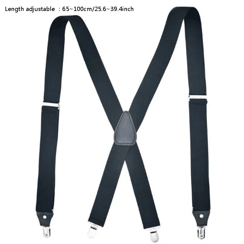 Suspenders for Men Work 2.5cm Wide 2 Clips Heavy Duty Big and Tall Trucker Suspenders Adjustable Elastic Trouser Braces