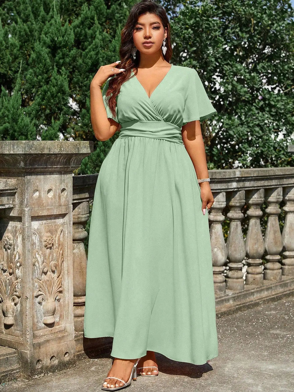 Plus Size Dress for All Seasons, Casual Woven Fashion Dress with Fitted Style, Moderate Thickness and Fabric