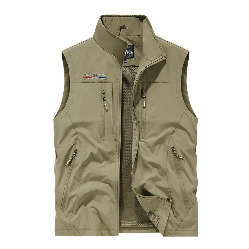 New autumn-winter fashion hooded jacket,men's outdoor stand-up collar functional multi-pocket waterproof and quick-drying jacket
