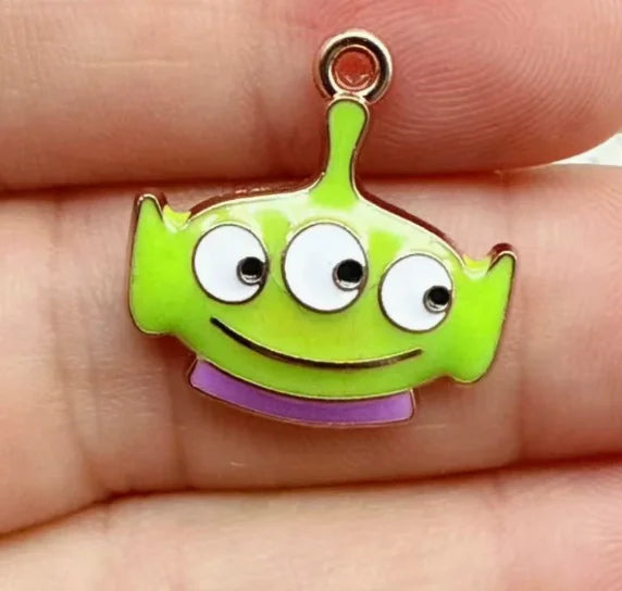 10pcs Cartoon Charm for Jewelry Making Enamel Necklace Keychain Phone Pendant Diy Accessories Alloy Metal Gold ﻿