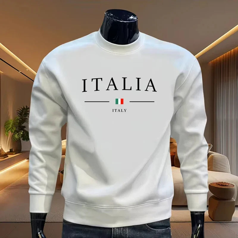 Italy Printing Mens Sweatshirts  Casual O-Neck Tops Outdoors Sports Jogging Mens Clothing Autumn Winter Pullover Sportswear 2025