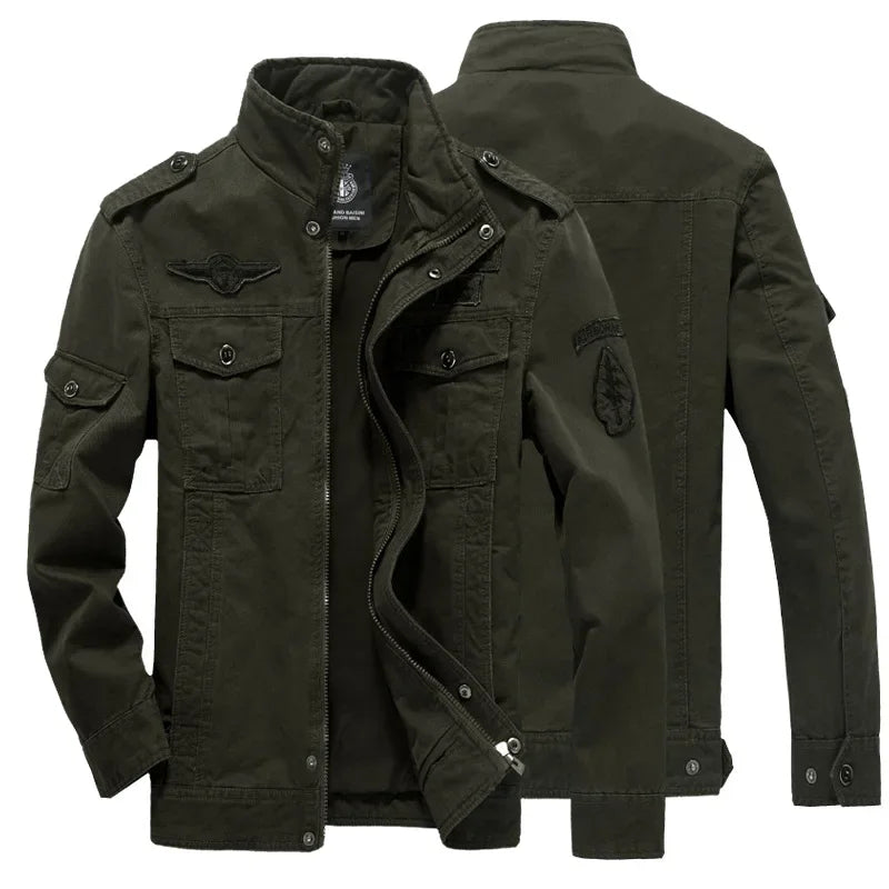 Casual Men's Jacket Autumn Winter New Style Military Workwear Large Size Cotton Jacket Loose Fit Regular Length Casual Style