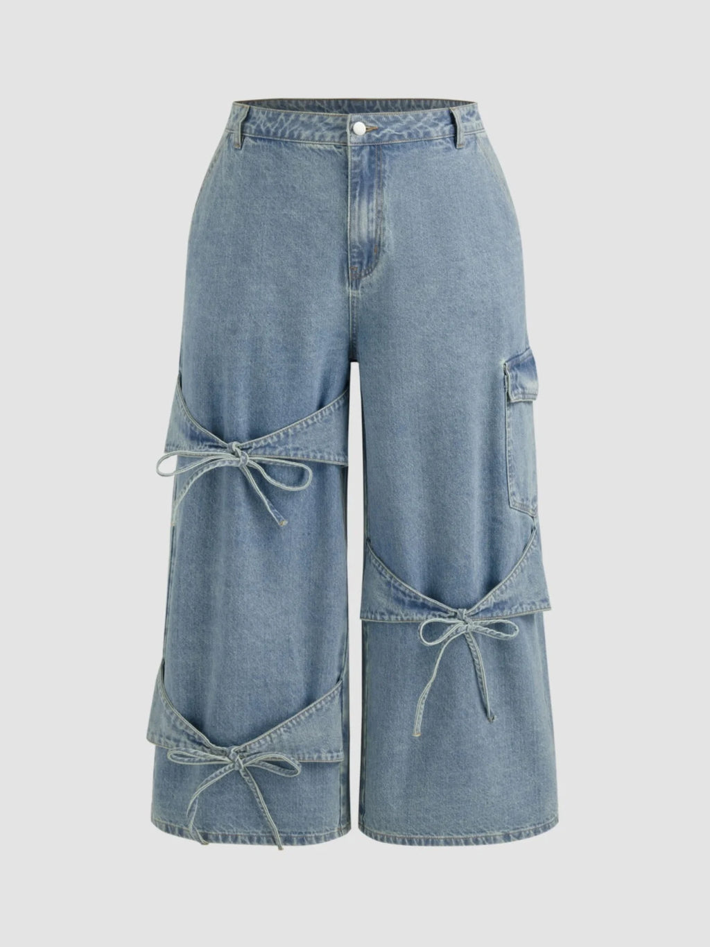 Plus Size Woman Clothing Women Jeans New Fashion Casual Wide Leg Pants With Pocket Design Unique Style And Versatile Simple