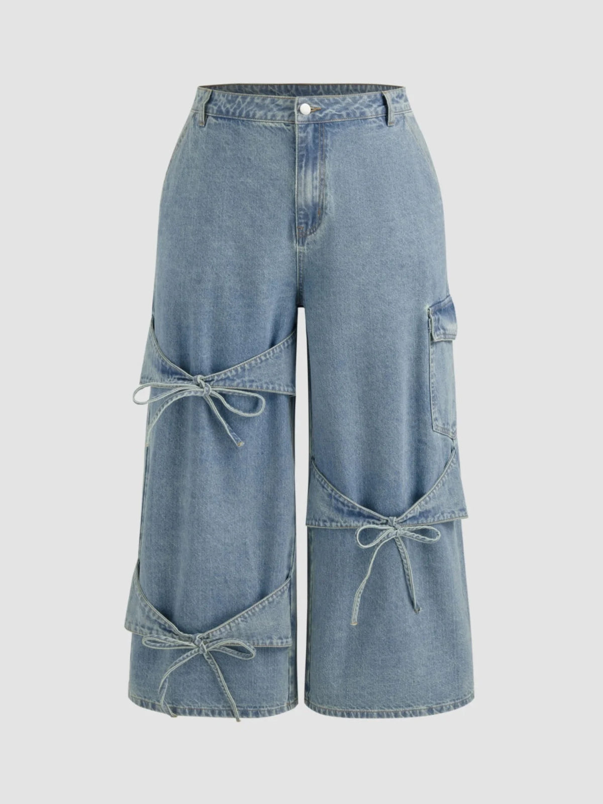 Plus Size Woman Clothing Women Jeans New Fashion Casual Wide Leg Pants With Pocket Design Unique Style And Versatile Simple