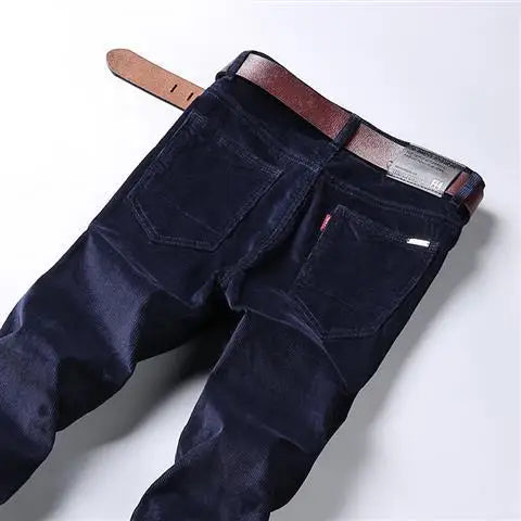 New Arrival Autumn Winter Casual Pants Men's Corduroy Streetwear Straight Stretchable Thick Velvet Pants Men Clothing Trousers