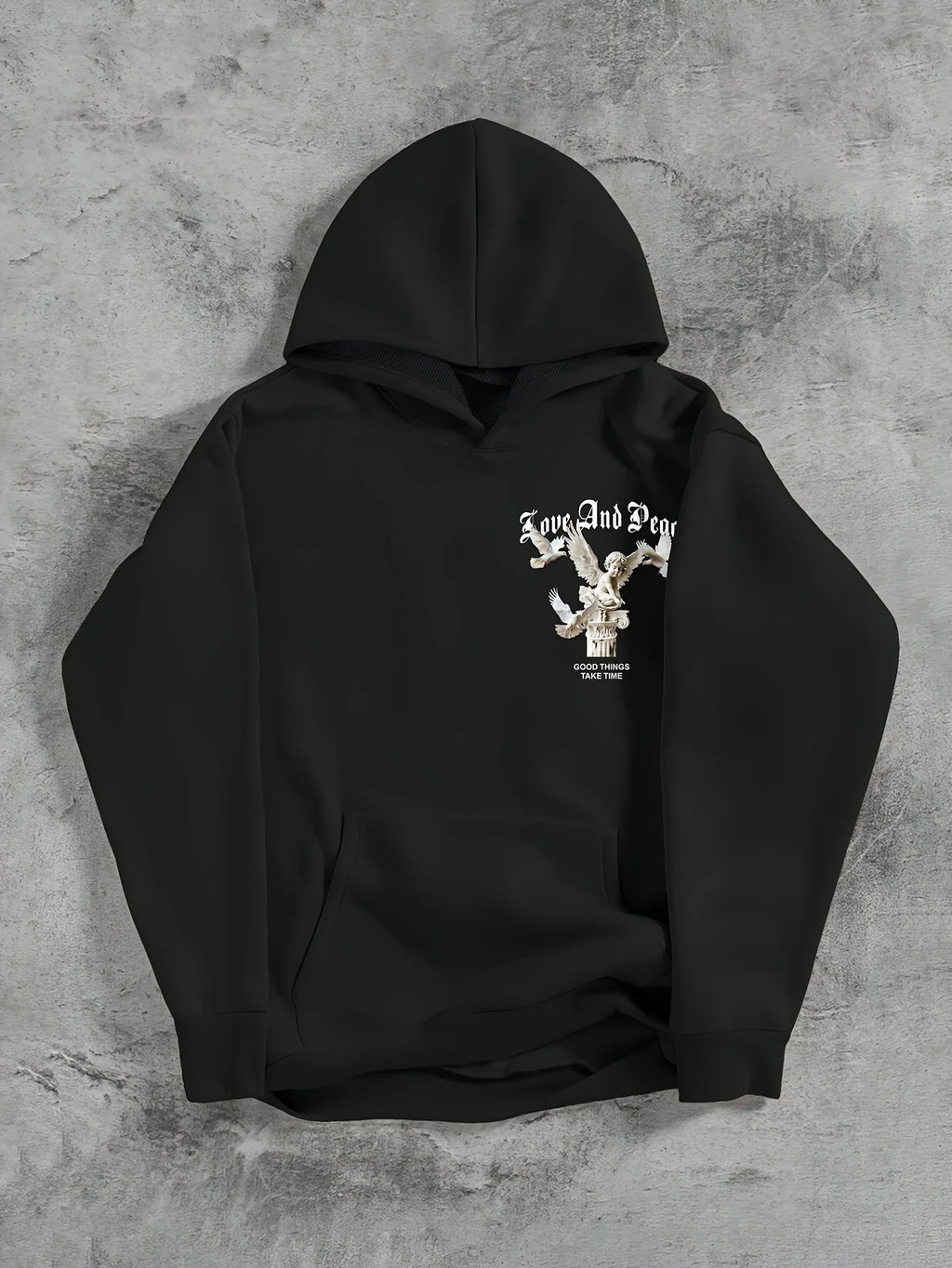 2025 New Trendy Long Sleeve Men's Angel Printed Casual Street Hoodie Autumn/Winter Clothing