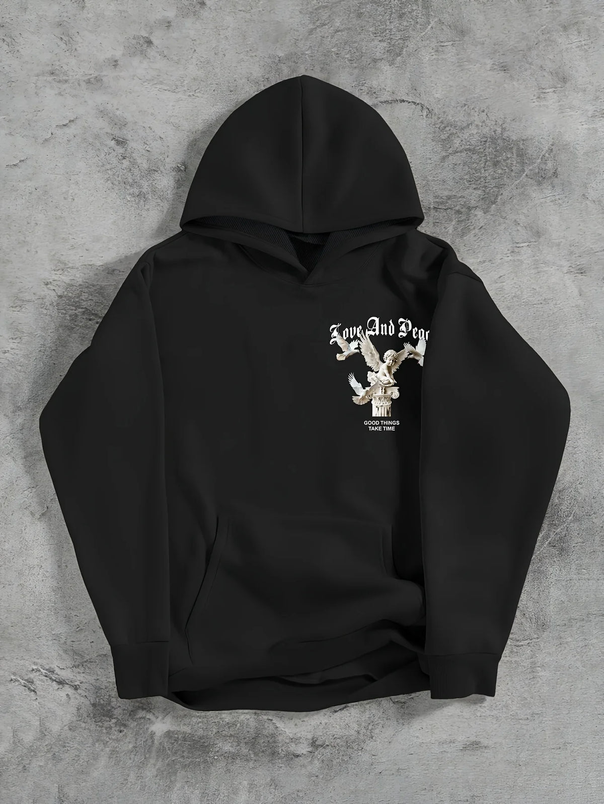 2025 New Trendy Long Sleeve Men's Angel Printed Casual Street Hoodie Autumn/Winter Clothing