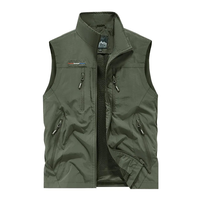 New autumn-winter fashion hooded jacket,men's outdoor stand-up collar functional multi-pocket waterproof and quick-drying jacket