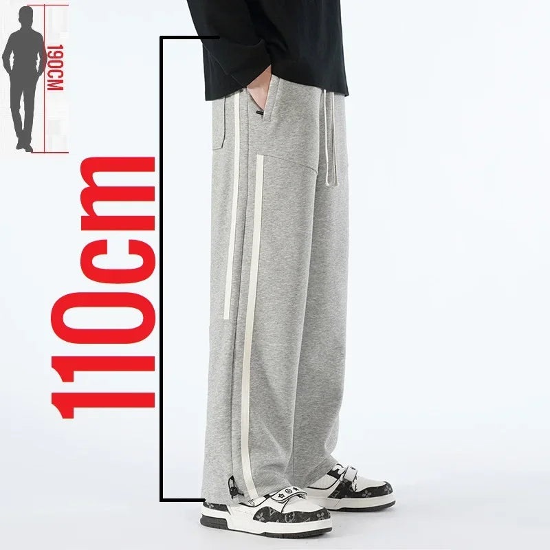 Big Tall Men Pants 200 Cm 190cm Extra Long Length Trousers Male Straight Leg Sweatpants Winter Autumn Fleece Warm Lengthen 120cm