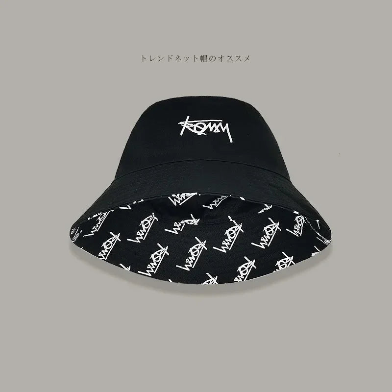 Big Head 63CM XL Size Letter Bucket Hat Men Double-Sided Women Floral Fisherman Hat Summer Casual Street Sun Hat Kids Bob Panama