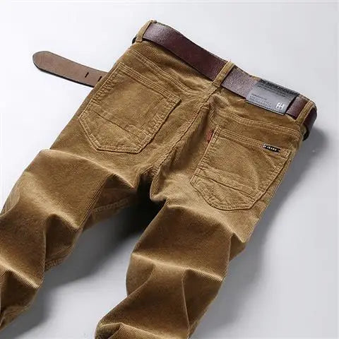 New Arrival Autumn Winter Casual Pants Men's Corduroy Streetwear Straight Stretchable Thick Velvet Pants Men Clothing Trousers