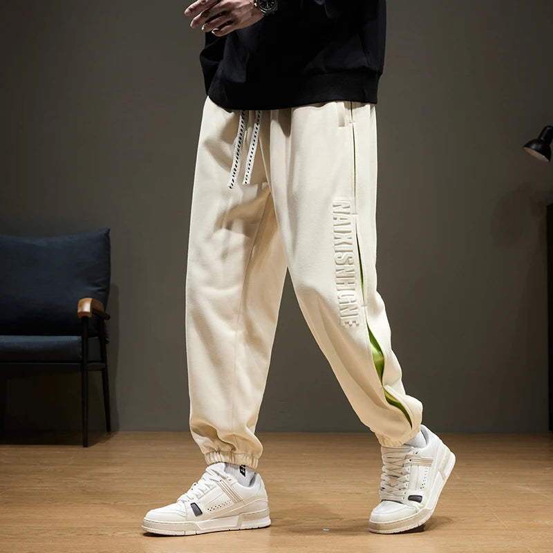 Large Size Men's Sweatpant Loose Fit Baggy Jogger Pants Male Spring Summer Elastic Sport Casual Fashion Trouser Big Large Plus