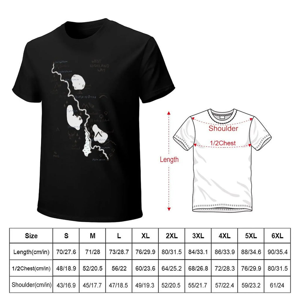 West Highland Way Map T-Shirt Big and Tall Loose Fit T-Shirt