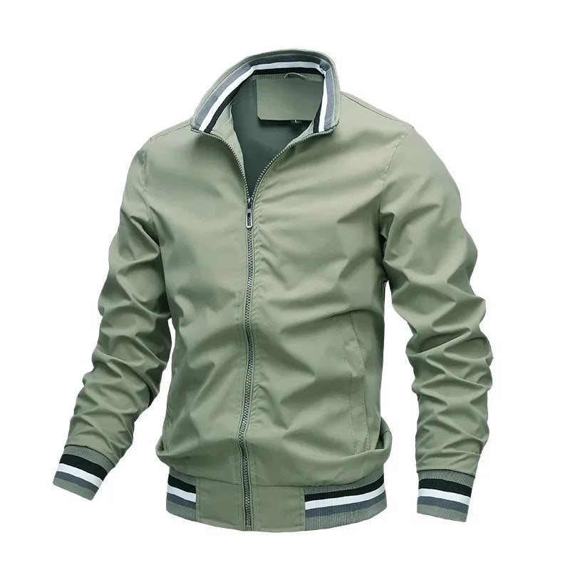 Men's Jackets Autumn and Winter Stand Collar Casual Zipper Jacket Outdoor Sports Coat Windbreaker Jacket Men Bomber Oversized