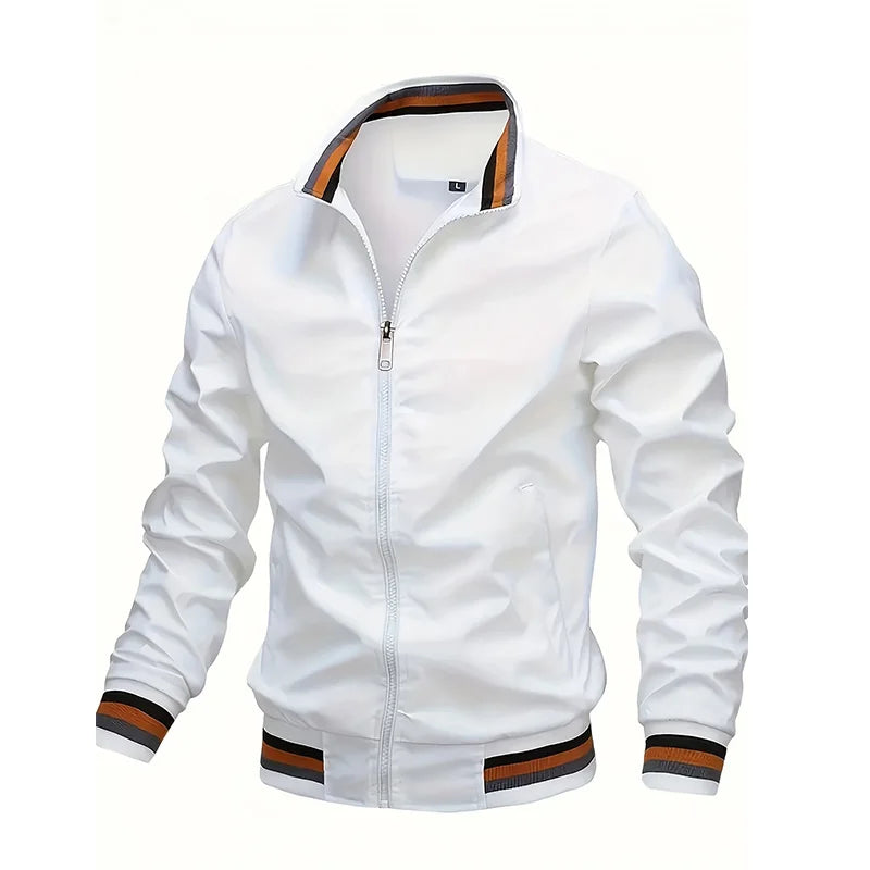 Men's Jackets Autumn and Winter Stand Collar Casual Zipper Jacket Outdoor Sports Coat Windbreaker Jacket Men Bomber Oversized