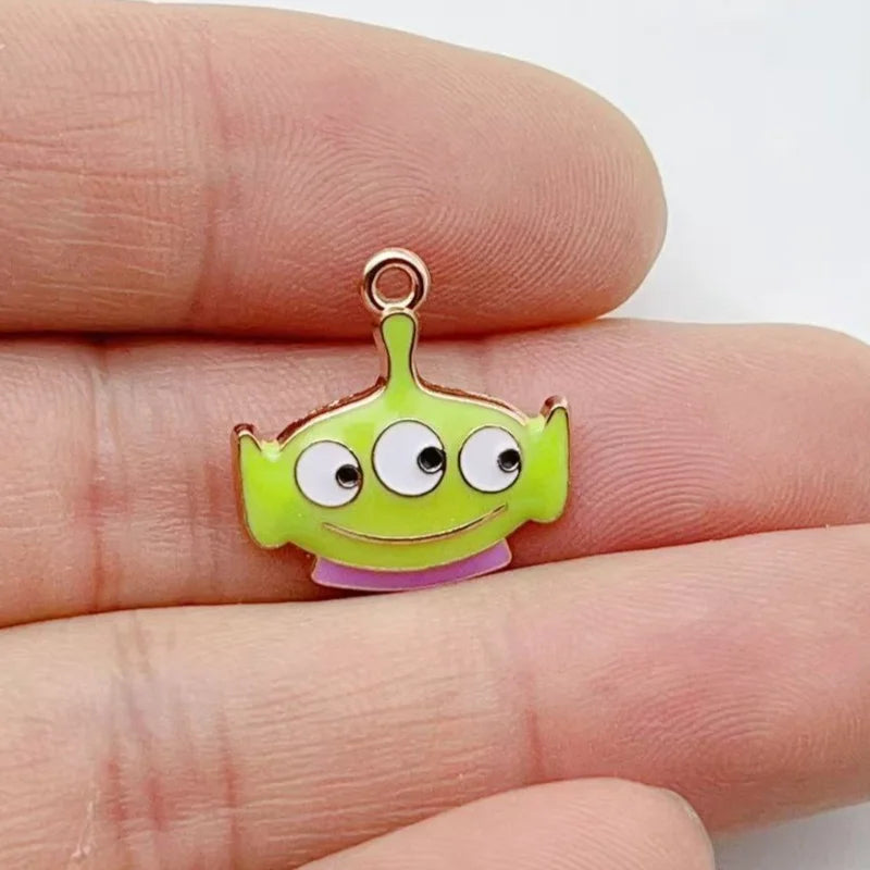 10PCS Cartoon Anime Animal Alloy Enamel Pendant Colorful Dangle DIY Necklace Bracelet Earrings Keychain Accessories