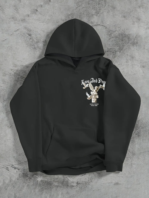 2025 New Trendy Long Sleeve Men's Angel Printed Casual Street Hoodie Autumn/Winter Clothing