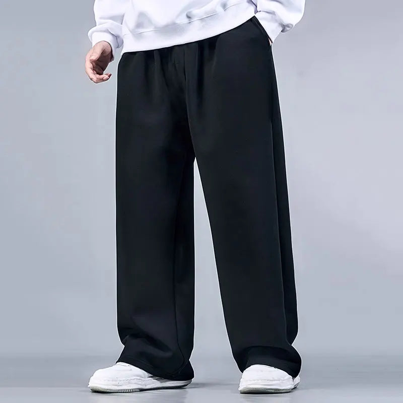 Spring Autumn Multi-Pockets Sweatpants Men Drawstring Waist Sportswear Casual Track Pants Plus Size Loose Straight Trousers 7XL