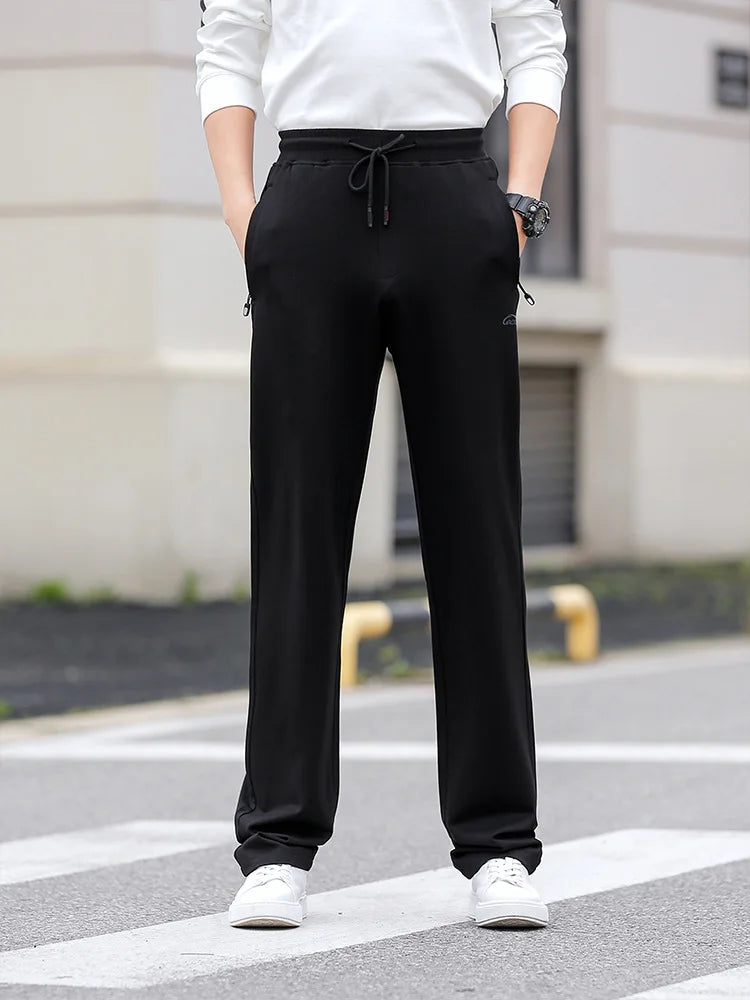 Big Tall Men's Pants High Quality Waist Casual Trouser Male Super Extra Long Length 130cm 200 Cm 205cm Size Non-Iron Thin Youth