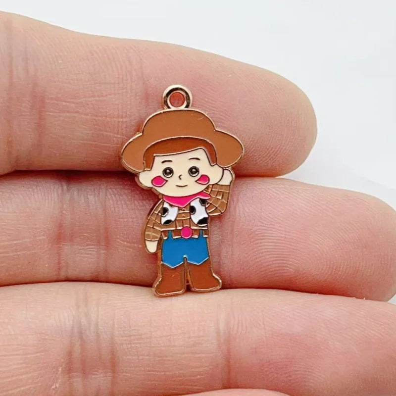 10PCS Cartoon Anime Animal Alloy Enamel Pendant Colorful Dangle DIY Necklace Bracelet Earrings Keychain Accessories