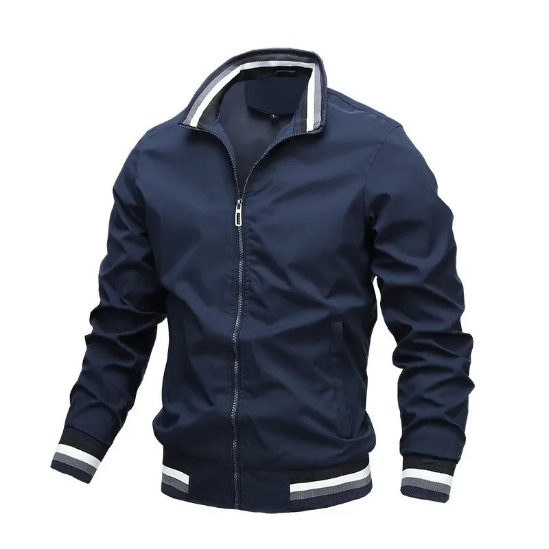 Men's Jackets Autumn and Winter Stand Collar Casual Zipper Jacket Outdoor Sports Coat Windbreaker Jacket Men Bomber Oversized