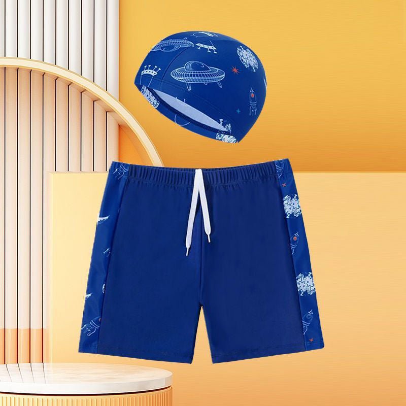 Children's swimming trunks boys swimming trunks boxer small and medium-sized children's swimsuit fat treasure training quick-drying swimsuit suit wholesale - stoutforge