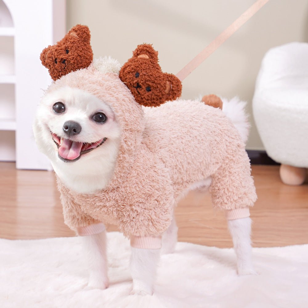 Cross-Border Pet Dog Clothes, Cat Autumn and Winter Four-Legged Cotton Coat, Cartoon Transformation Clothing, Cat Clothing, Dog Clothing Supplies - stoutforge