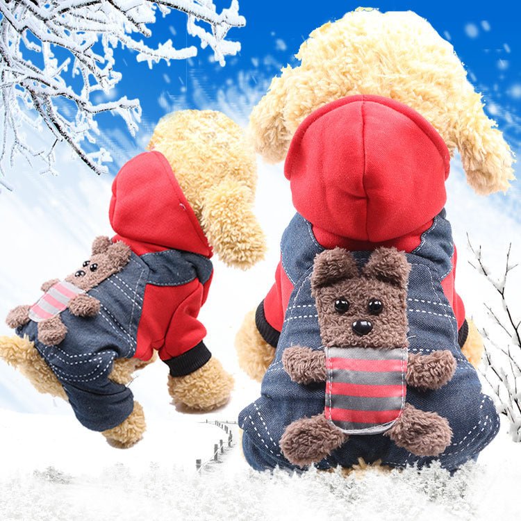 Cross-Border Pet Dog Clothes, Cat Autumn and Winter Four-Legged Cotton Coat, Cartoon Transformation Clothing, Cat Clothing, Dog Clothing Supplies - stoutforge