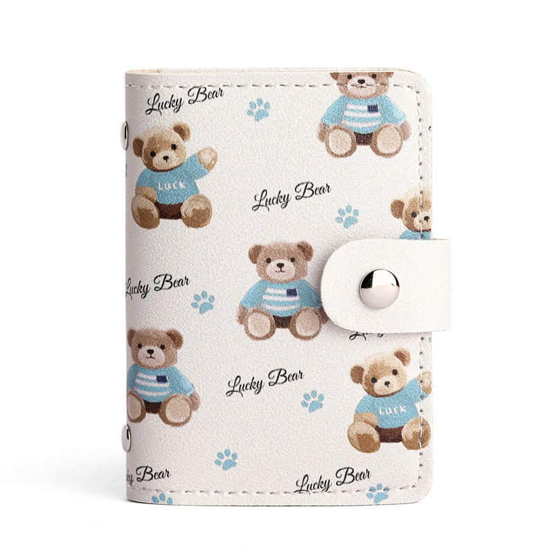 Cute Cartoon Card Bag Women's Buckle Large Capacity Multi-Card Slot Ultra-thin Small Men's Card Clamp Bag Driver's License Card Cover - stoutforge