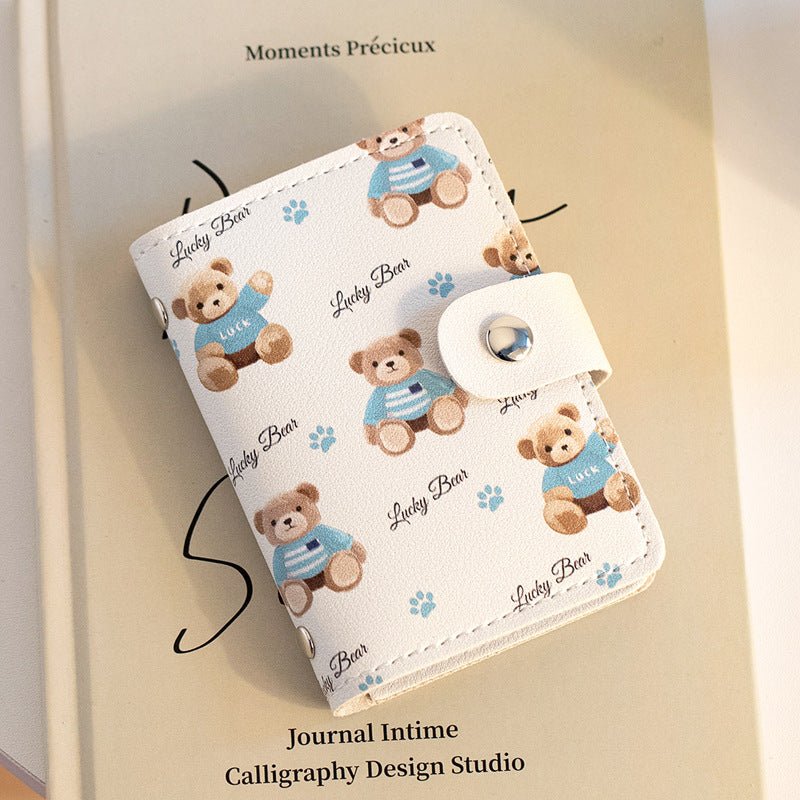 Cute Cartoon Card Bag Women's Buckle Large Capacity Multi-Card Slot Ultra-thin Small Men's Card Clamp Bag Driver's License Card Cover - stoutforge